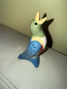 Pfaltzgraff Multicolor Ceramic Singing Bird Figurine - Blue, Green, Yellow